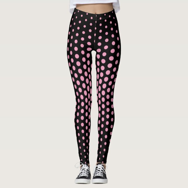 Pink Techno Dot Pattern Leggings (Front)