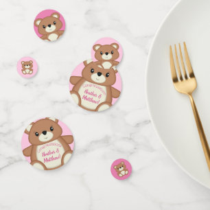 Pink Teddy Bear Baby Shower Confetti