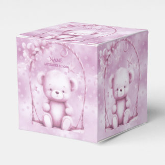 Pink Teddy Bear Favour Box