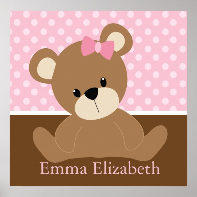 Pink Teddy Bear Poster (Front)
