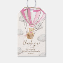 Pink Teddy Bear Thank You Beary First Birthday 