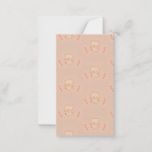 Pink Teddy Bear Thank You Card
