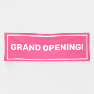 Pink template grand opening business banner