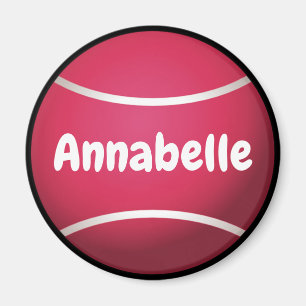 Pink Tennis Ball Personalize Magnet