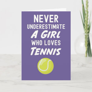 Pink Tennis Cards For Girls Kids Girly Sports Her