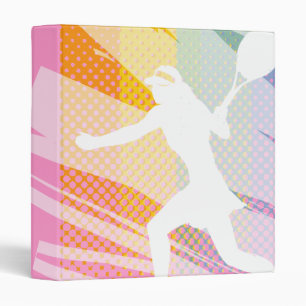 Pink tennis folder binder with female silhouette