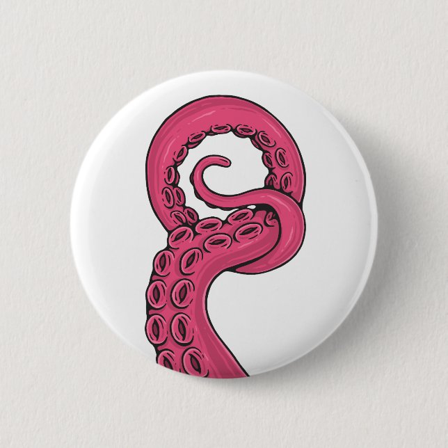Pink Tentacle 2 Inch Round Button (Front)