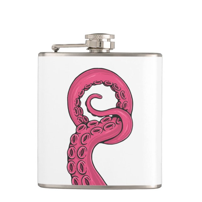 Pink Tentacle Hip Flask (Front)