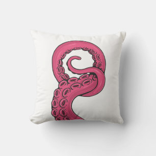 Pink Tentacle Throw Pillow