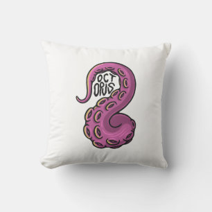 Pink Tentacle Throw Pillow
