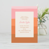 Pink Terracotta Colour Block Modern Bridal Shower
