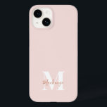 Pink & Terracotta Modern Initial Monogram Case-Mat Case-Mate iPhone 14 Case<br><div class="desc">This stylish phone case design features a simple modern design in Pink & Terracotta. Make one of a kind phone case with custom initial and name. It will be a cool, unique gift for someone special or yourself. If you want to change the fonts or position, click the "Customize further"...</div>