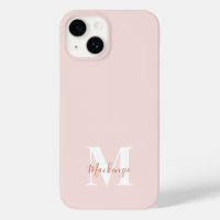 Pink & Terracotta Modern Initial Monogram Case-Mat