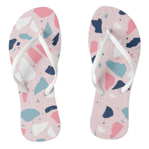 Pink Terrazzo Pattern Flip Flops