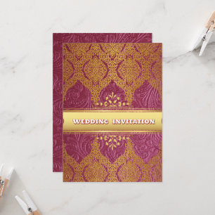 Pink Texture Floral Islamic Wedding Invitation