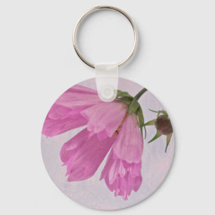 Pink Textured Cosmo Flower Keychain