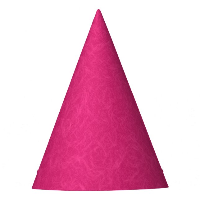 Pink textured surface with subtle swirling pattern party hat (Front)