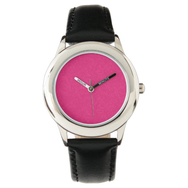Pink textured surface with subtle swirling pattern watch (Front)