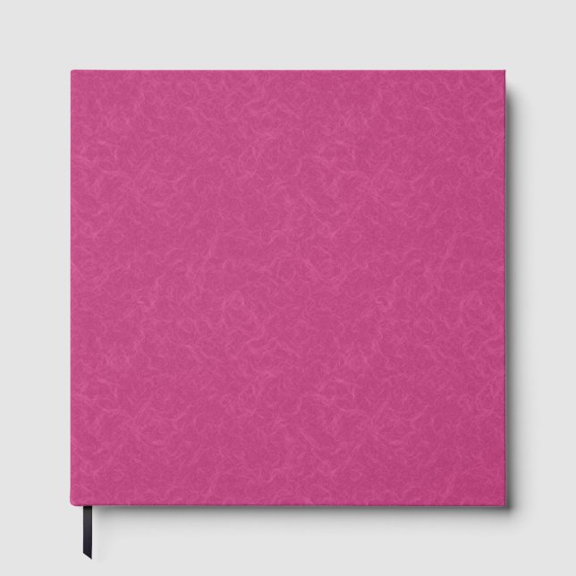Pink textured surface with swirling pattern guest book (Front)