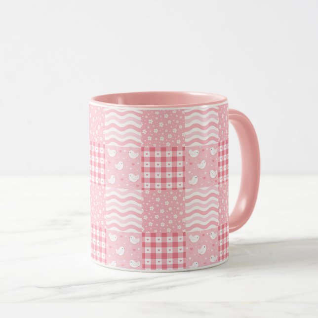 Pink Textures Mug (Front Right)
