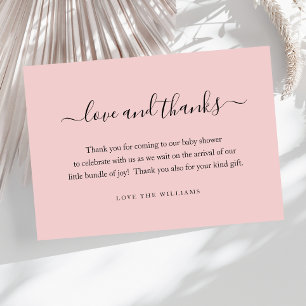 Pink Thank You Baby Shower Gift Personalized Card