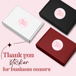 Pink Thank you  Classic Round Sticker
