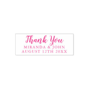 Pink Thank You classy typography self inking stamp