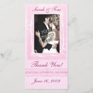 Pink Thank You Customized Photo Card