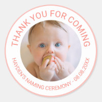 Pink Thank You For Coming Naming Ceremony Photo