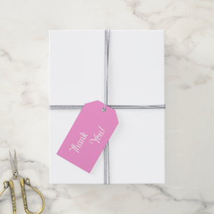 Pink Thank You Gift Tag with Hearts Pattern