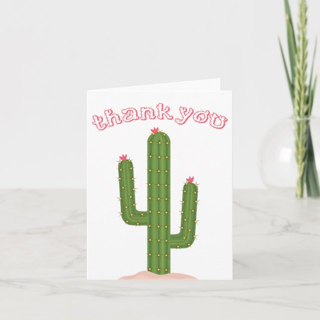 Pink Thank You Green Cactus (Front)