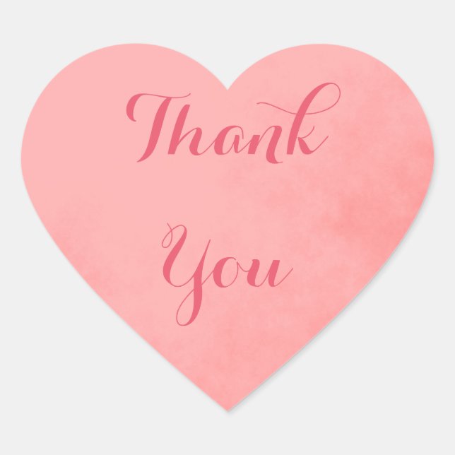 Pink Thank You Heart Sticker (Front)