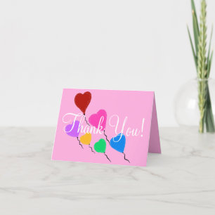 Pink Thank You Pink Birthday Heart Balloons