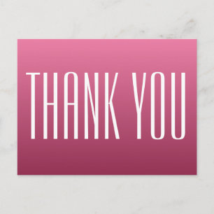 Pink Thank You Postcard