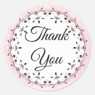Pink Thank You Stickers