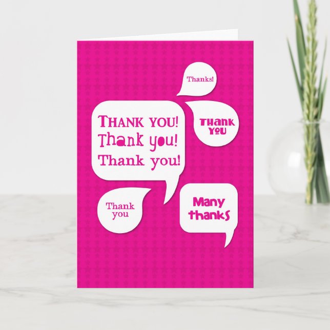 pink thank you! you card (Front)