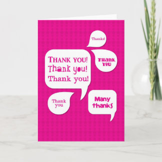 pink thank you! you card