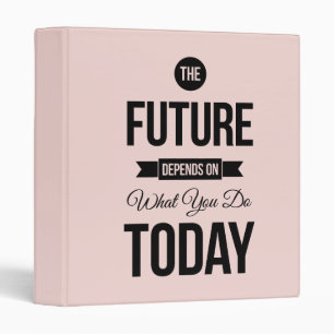 Pink The Future Inspirational Quote Binder