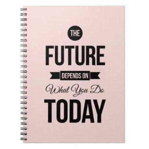 Pink The Future Inspirational Quote Notebook