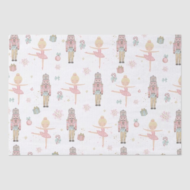 Pink The Nutcracker Christmas Ballet Decoupage Tissue Paper (Front)