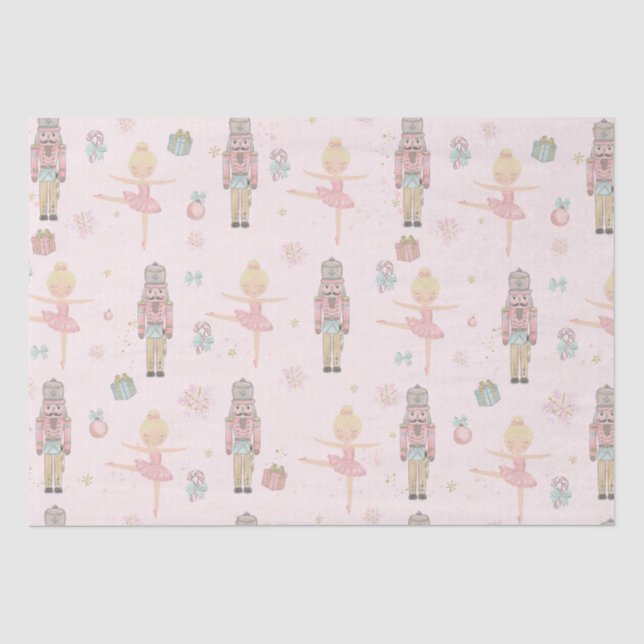 Pink The Nutcracker Christmas Ballet Decoupage Tissue Paper (Front)