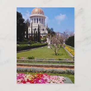 Pink The world centre of the Bahai faith, Haifa, I Postcard
