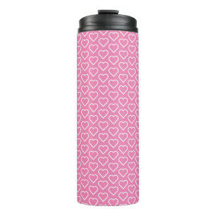 Pink Thermal Tumbler with Hearts or Choose Colours