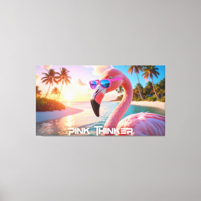 PINK THINKER - Flamingo PINK Canvas Print (Front)