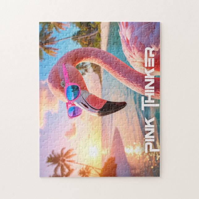 PINK THINKER - Flamingo PINK Jigsaw Puzzle (Vertical)