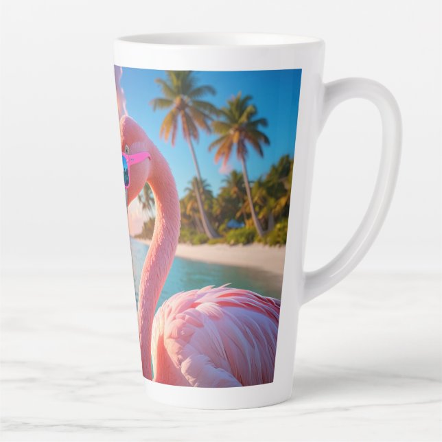 PINK THINKER - Flamingo PINK Latte Mug (Right)