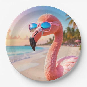 PINK THINKER Flamingo Pink Paper Plate