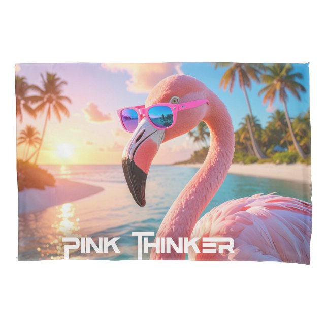 PINK THINKER - Flamingo PINK Pillowcase (Front)