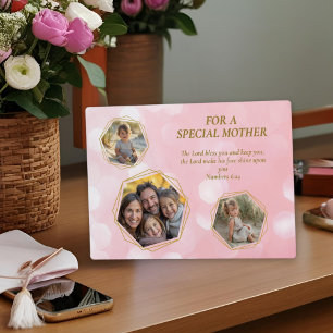 Pink Three Photos Scripture Special Mothers Day Plaque