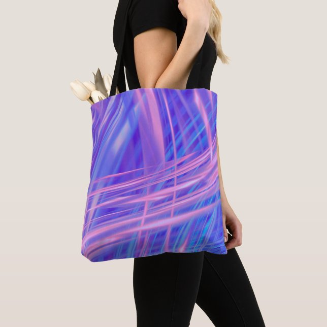 Pink Through Blue Abstract Tote Bag (Close Up)